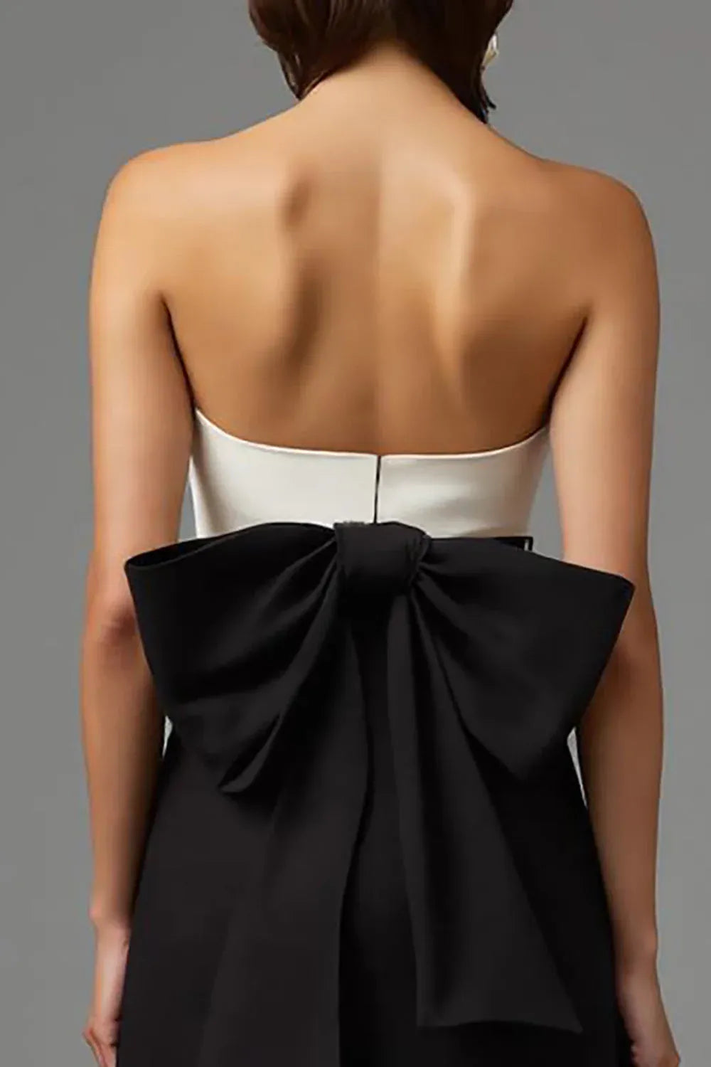 Simple A Line Strapless Sleeveless Backless Floor-Length Evening Dress