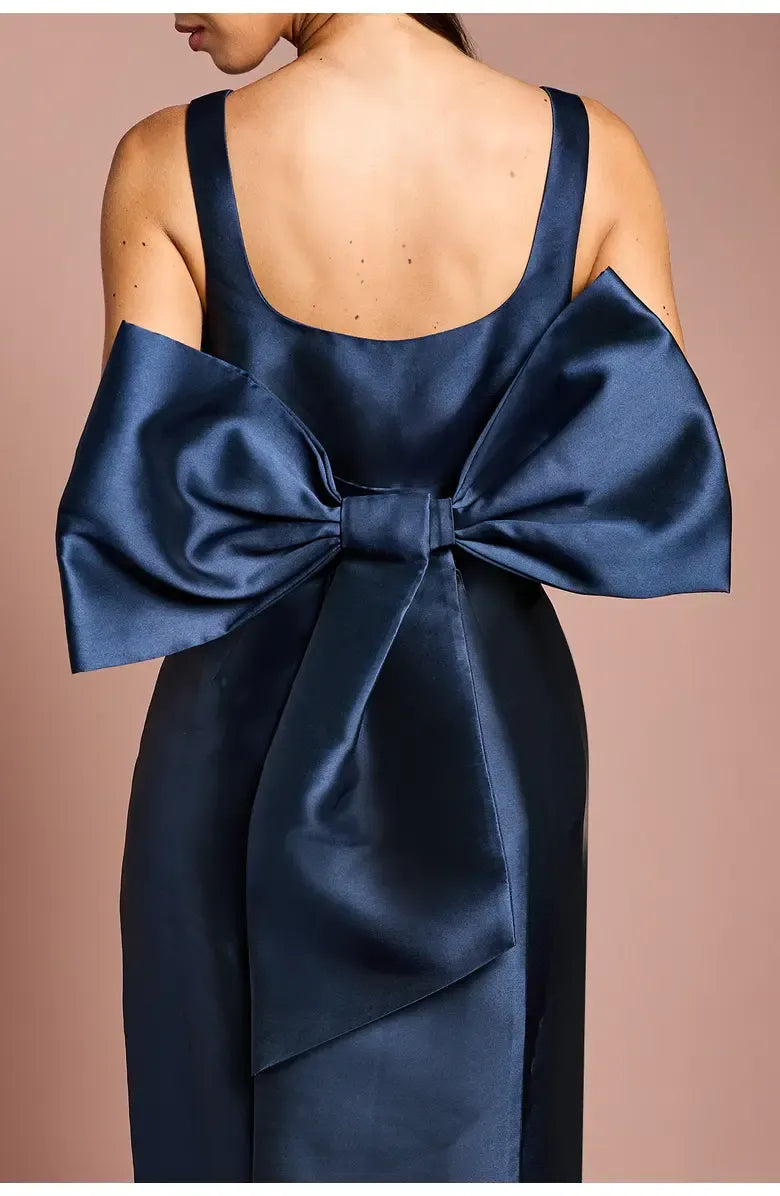 Simple Column Square Neck Sleeveless Satin Floor-Length Prom Dress