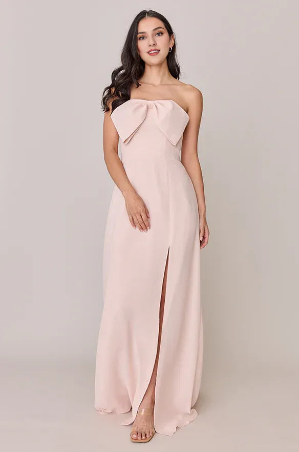 Simple Fitted A-line Sweetheart Neck Sleeveless Lace Up Ankle-Length Bridesmaid Dress
