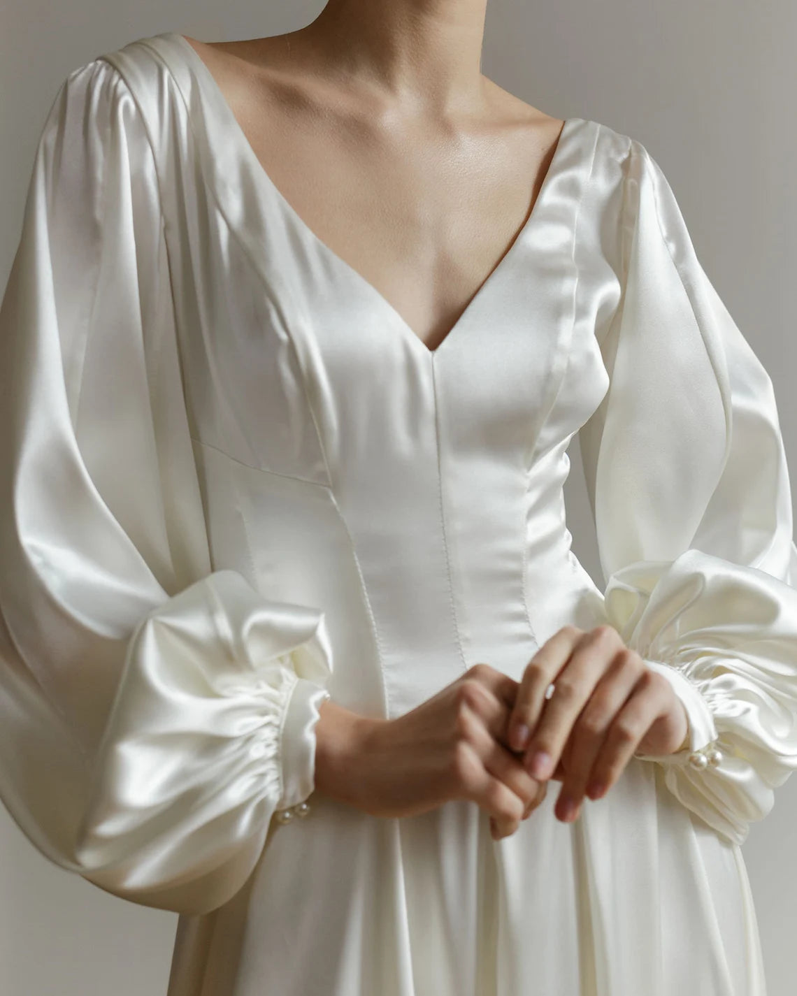 Simple Satin Wedding Dress Civil Wedding Dress Minimalist Wedding Dress Wedding Dress White Wedding Dress A Line Wedding Dress