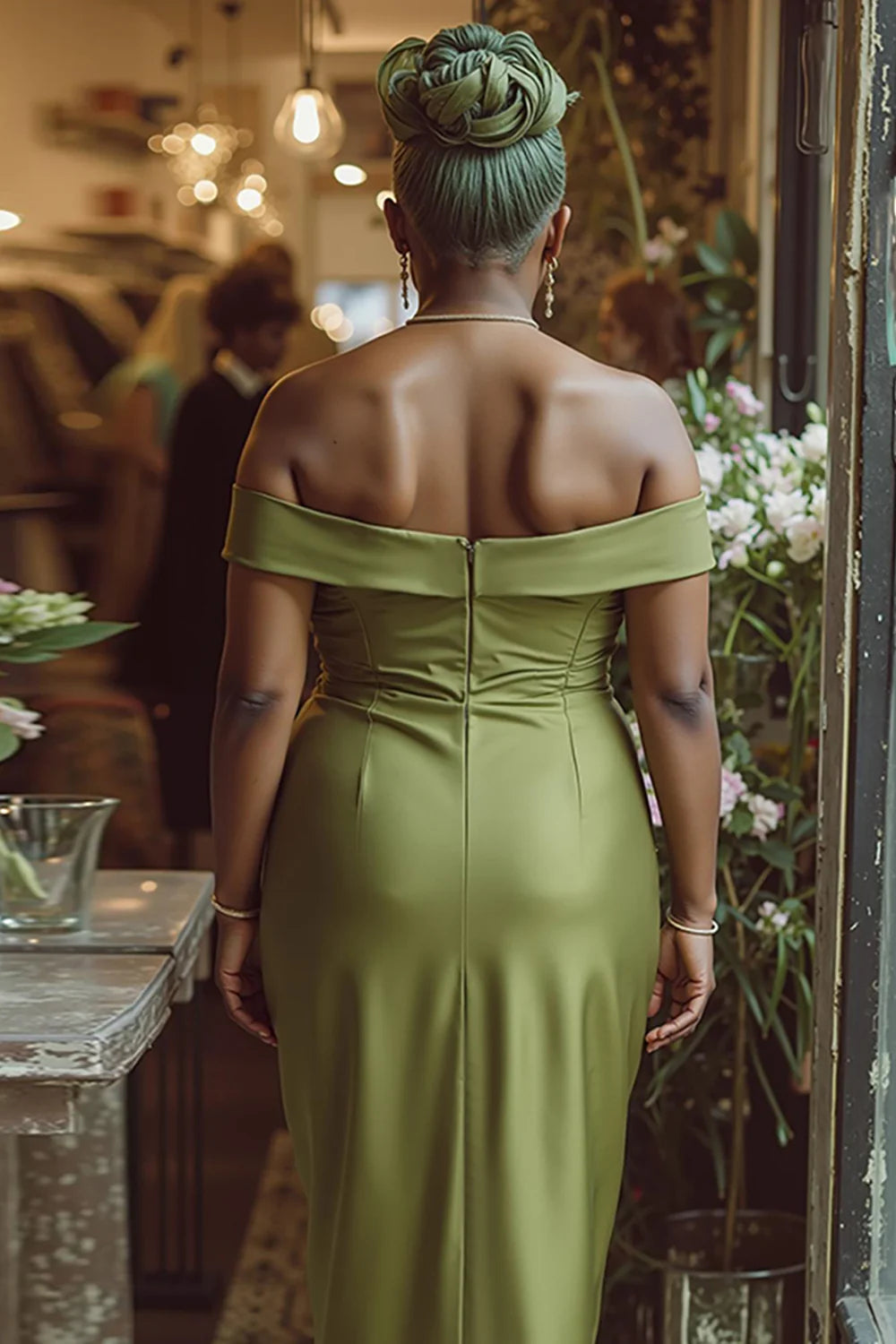 Simple Sheath/Column Off the Shoulder Sleeveless Satin Ankle-Length Mother of the Bride Dress