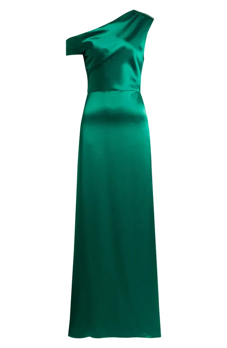 Simple Sheath One-Shoulder Sleeveless Zipper Up Floor-Length Prom Dress