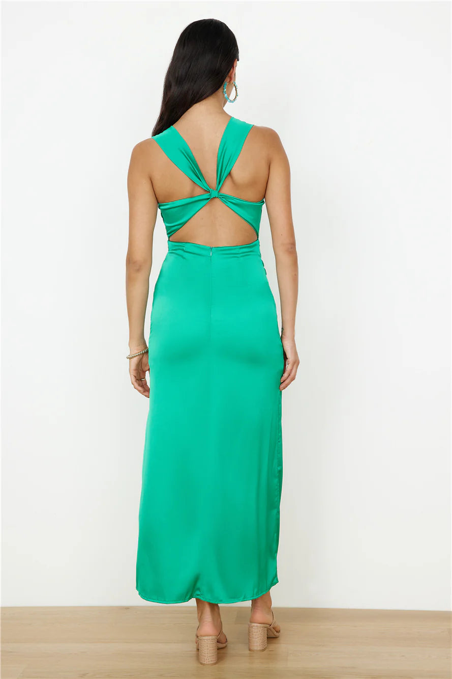 Simple Sheath Scoop-Neck Sleeveless Crisscross Back Ankle-Length Prom Dress