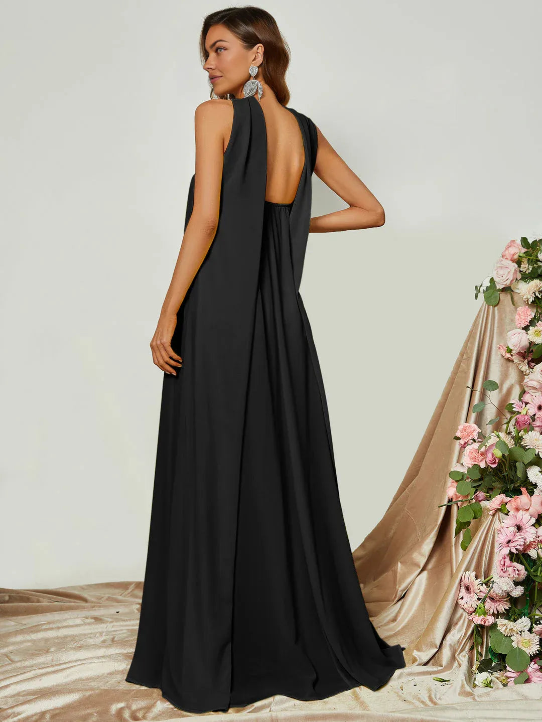 Modern Straight Tube Strapless Sleeveless Backless Sweep/Brush Train Prom Dress