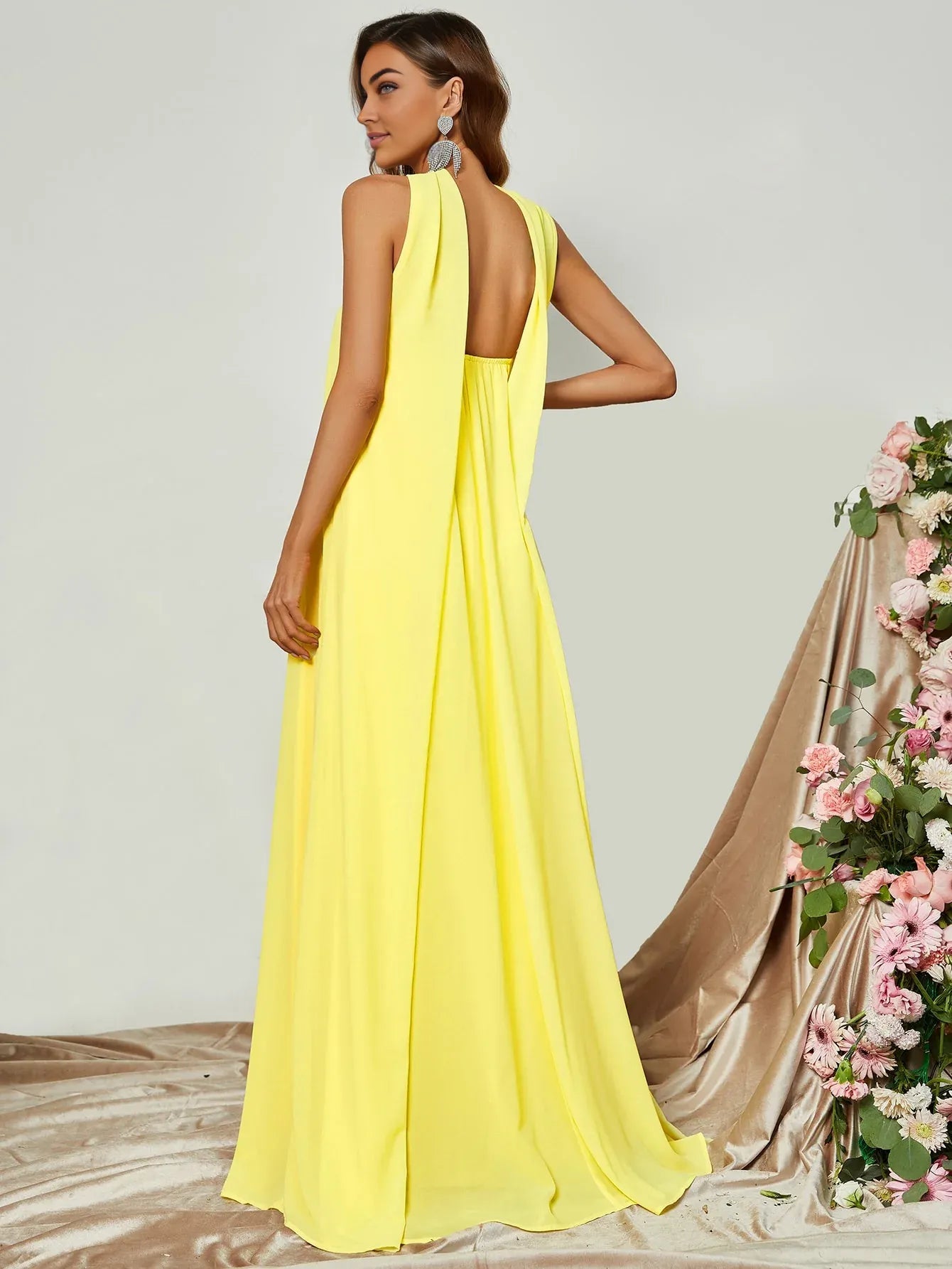 Simple Straight Tube Strapless Sleeveless Backless Sweep/Brush Train Prom Dress