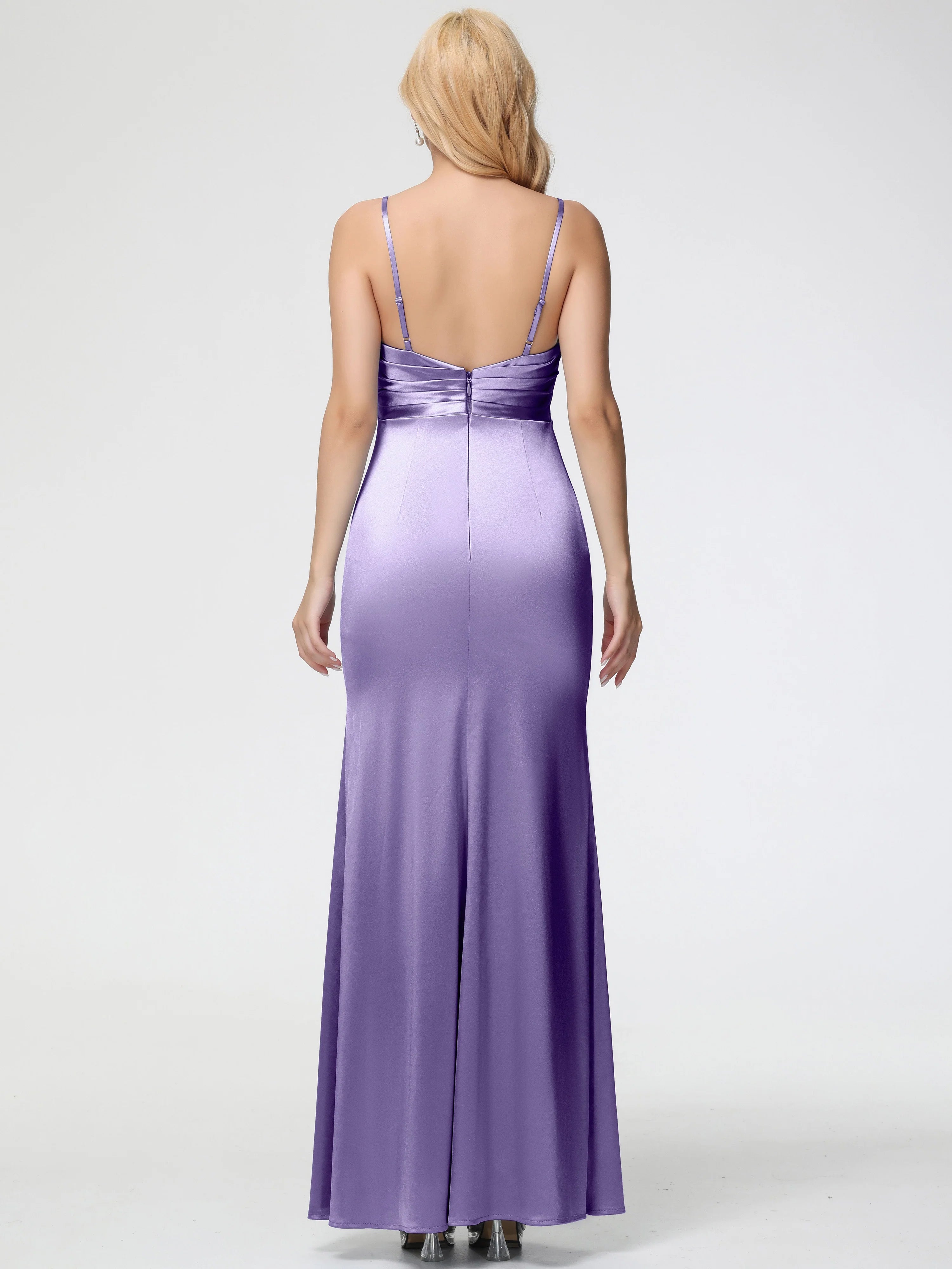 Simple Trumpet/Mermaid V-Neck Sleeveless Zipper Up Floor Length Prom Dress