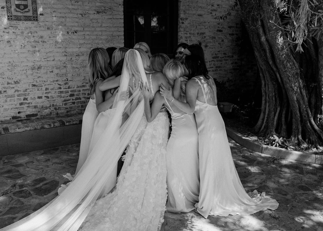 Simple Elegant A-Line V-Neck Spaghetti-Strap Ivory Floor-Length Bridesmaid Dress