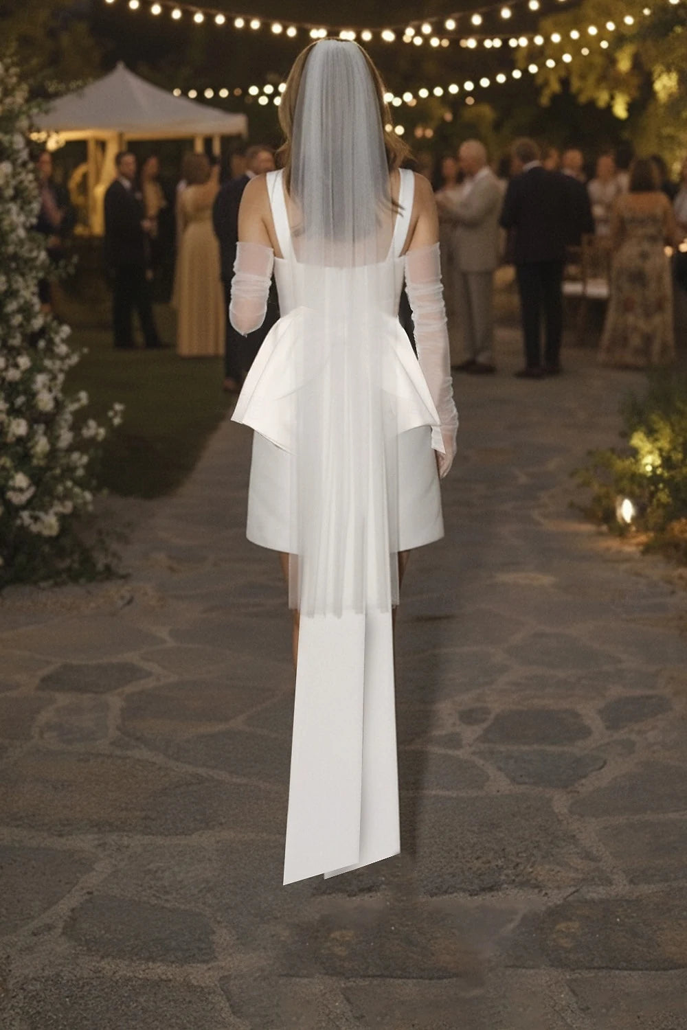 Simple Sheath Square Neck Bow Back Satin Ivory Mini Homecoming Dress No Veils