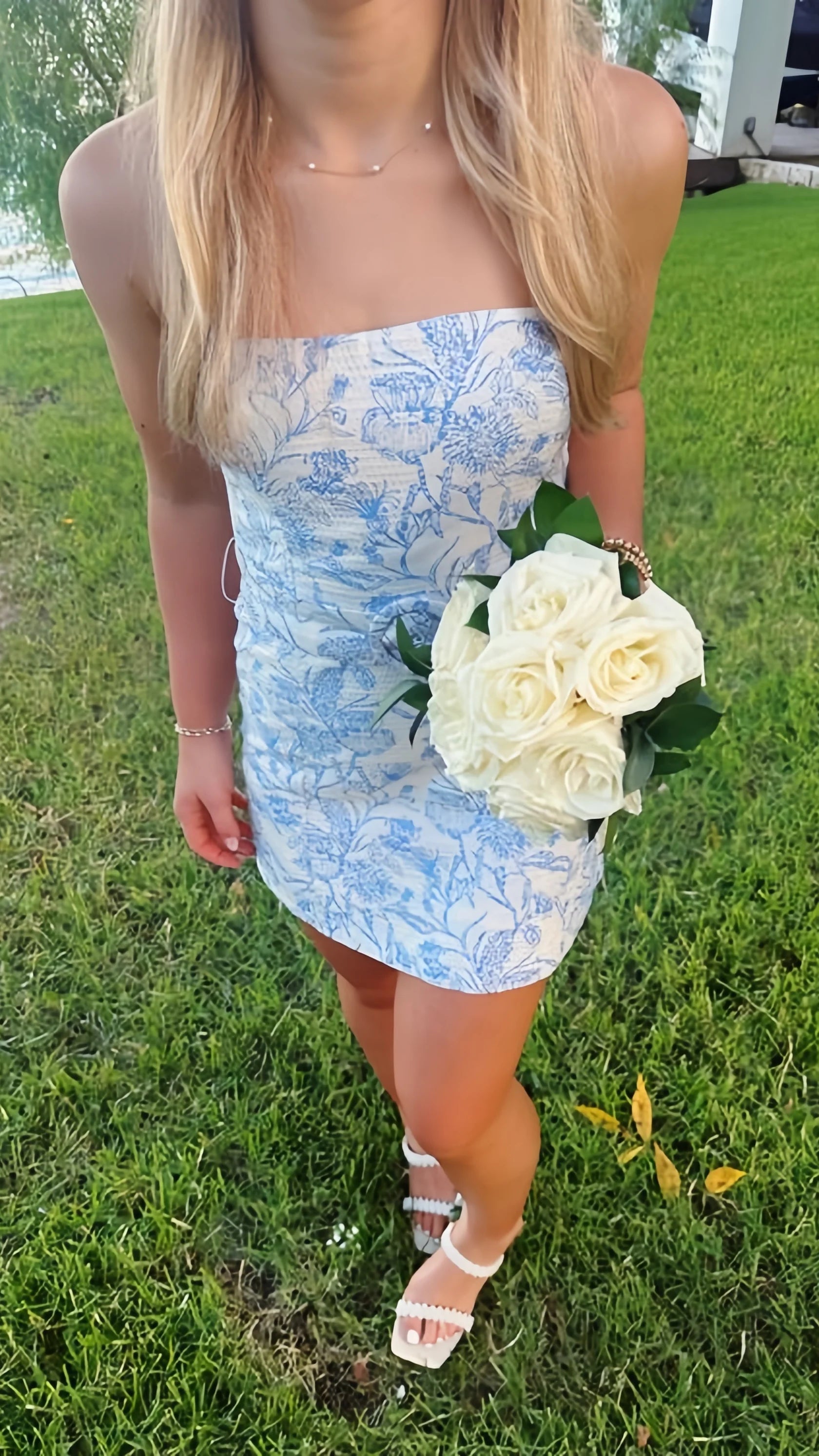 Simple Sleeveless Backless Homecoming Dresses Short Prom Dress Strapless