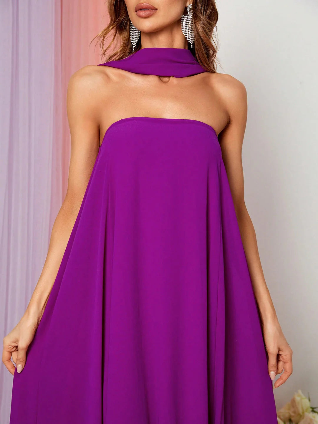 Elegant Straight Tube Strapless Sleeveless Backless Sweep/Brush Train Prom Dress