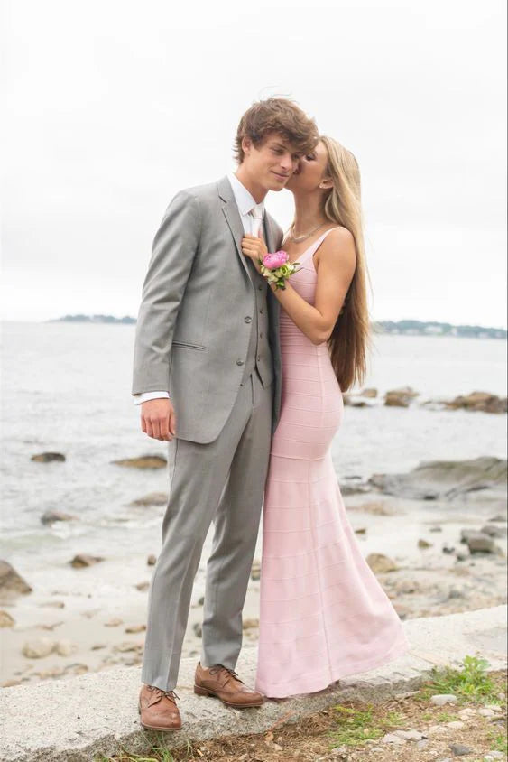 Weitese Formal Women's Dresses Sheath Light Pink Floor Length Sleeveless Prom Dress Prom Dress Store