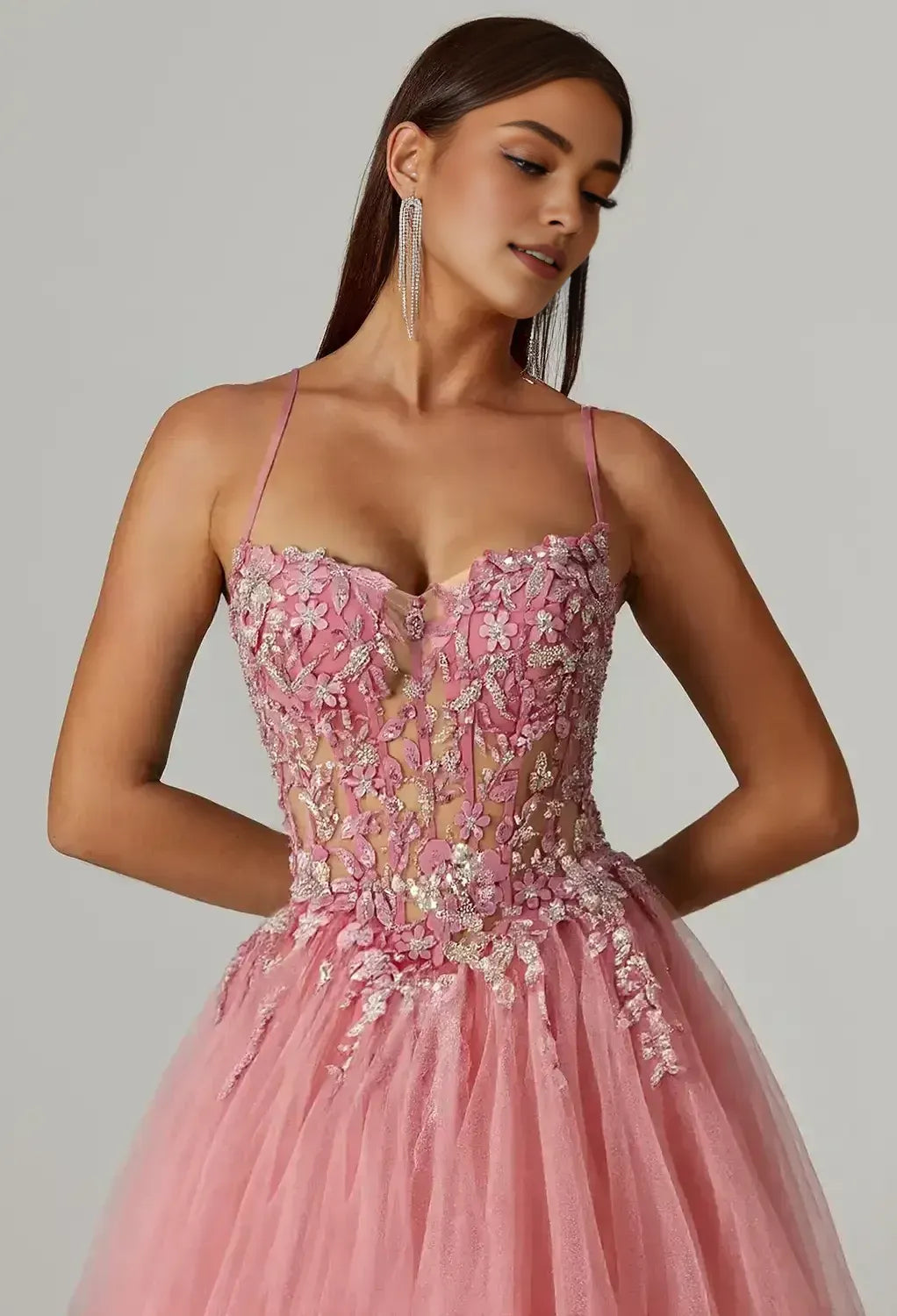 Sophisticated A-line Sweetheart-Neck Sleeveless Pleated Tulle Backless Floor Length Prom Dress