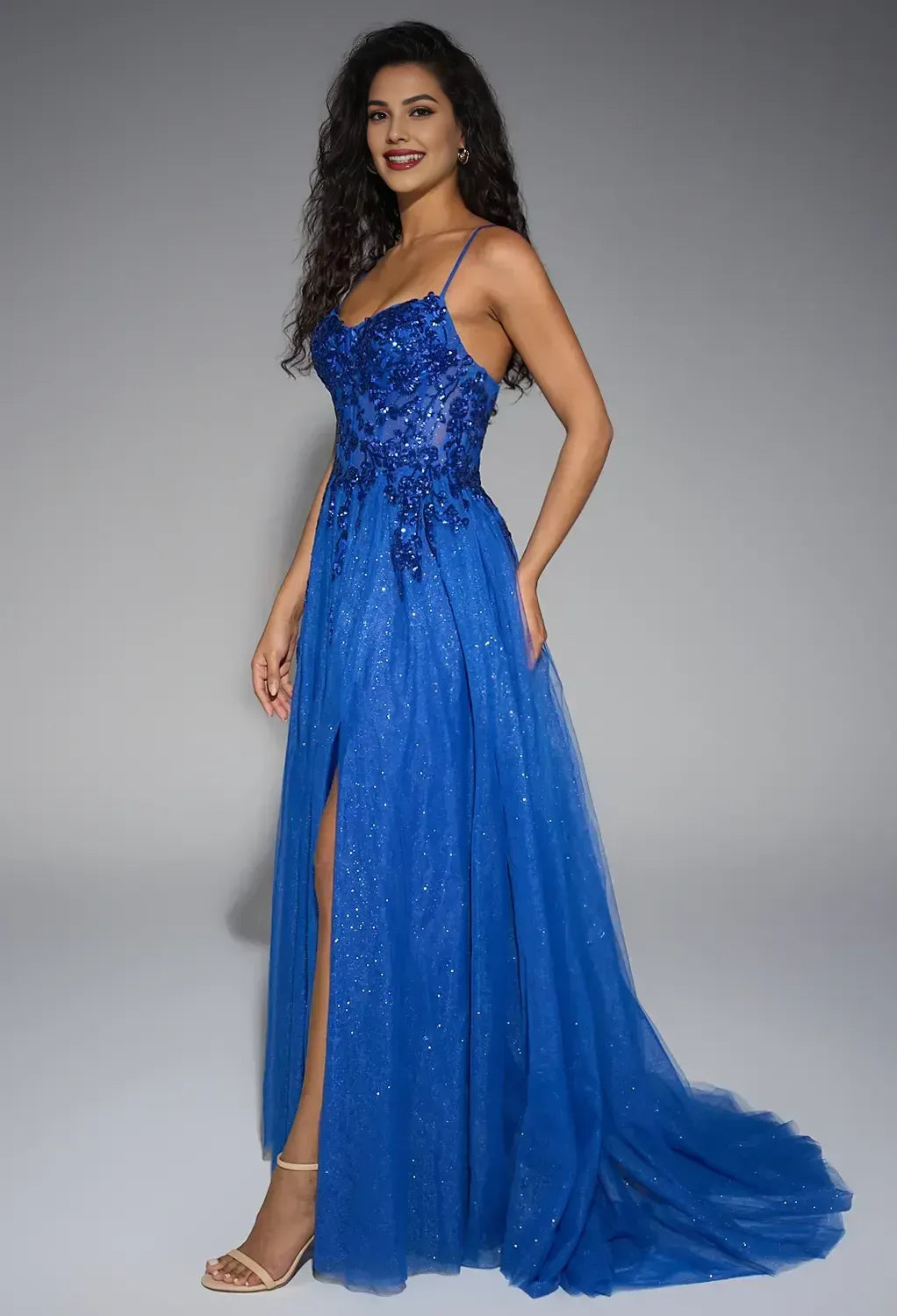 Sophisticated A-line Sweetheart Neck Sleeveless Backless Tulle Floor Length Prom Dress