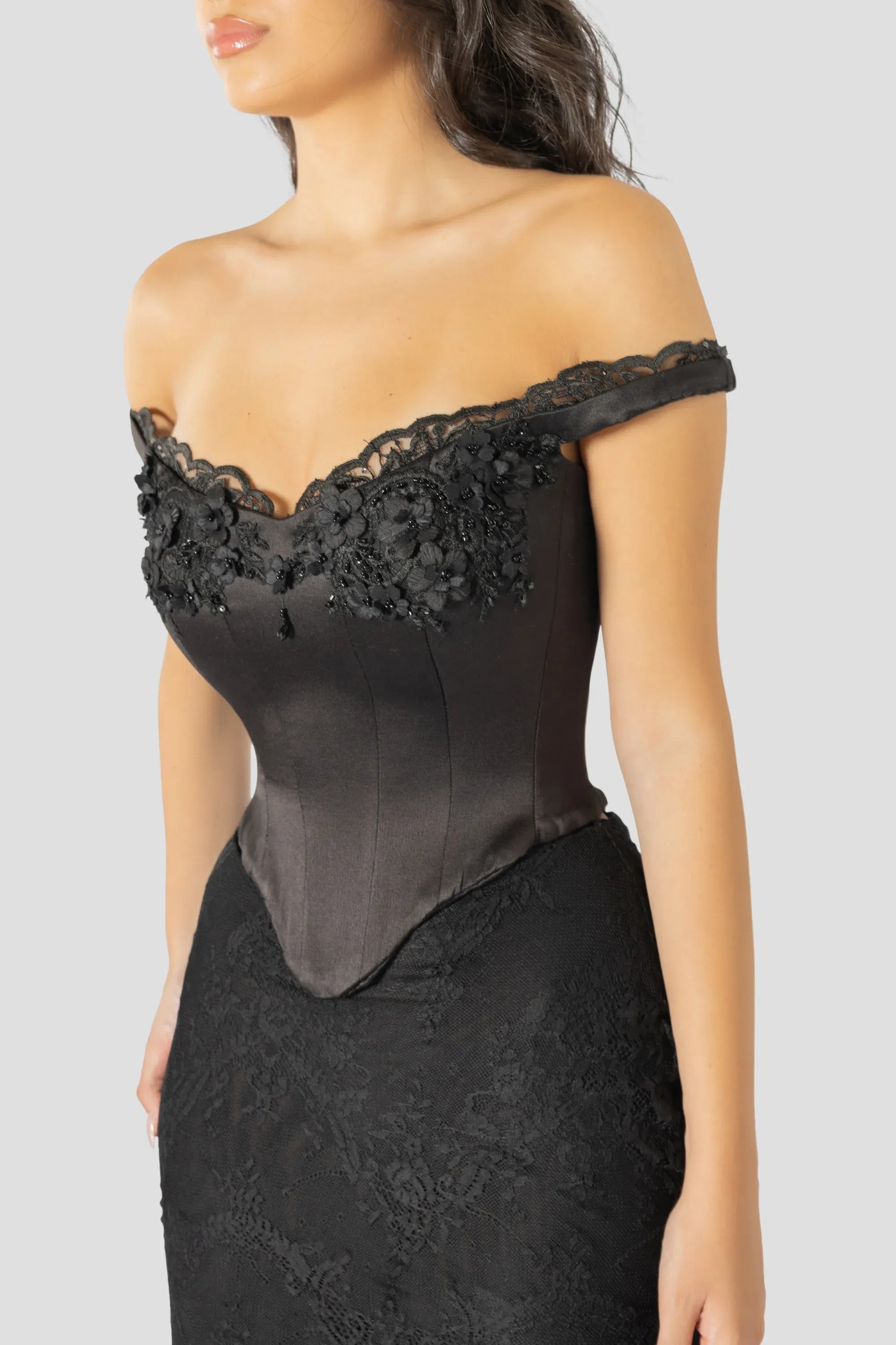 Sophisticated Mermaid/Trumpet Off Shoulder Sleeveless Lace Sweep/Brush Train Prom Dress