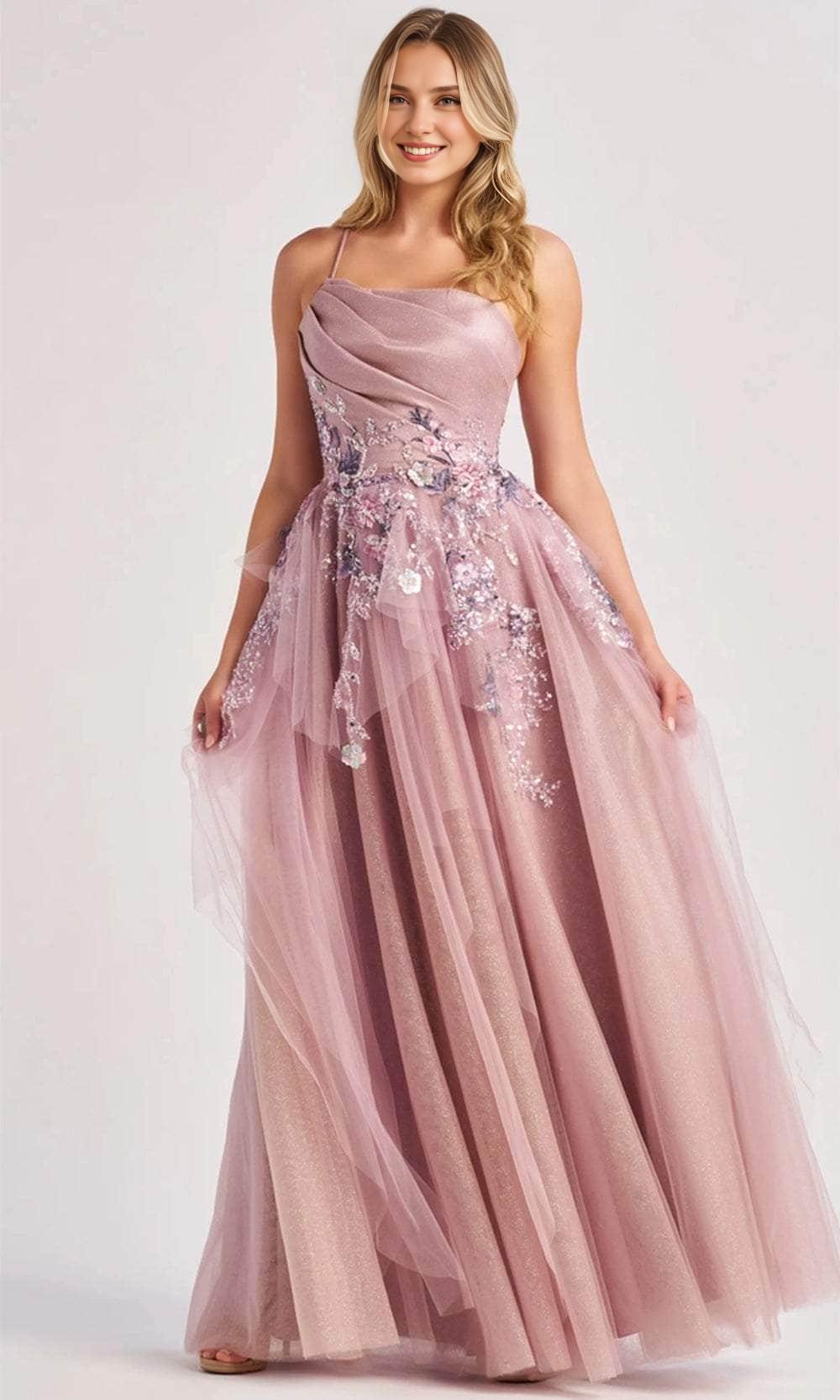 Prom Dresses Shops Off Shoulder Floral Detail Prom Gown Sleeveless Spaghetti Straps Formal Dress Floor Length Prom Clothing Formal Women's Dresses