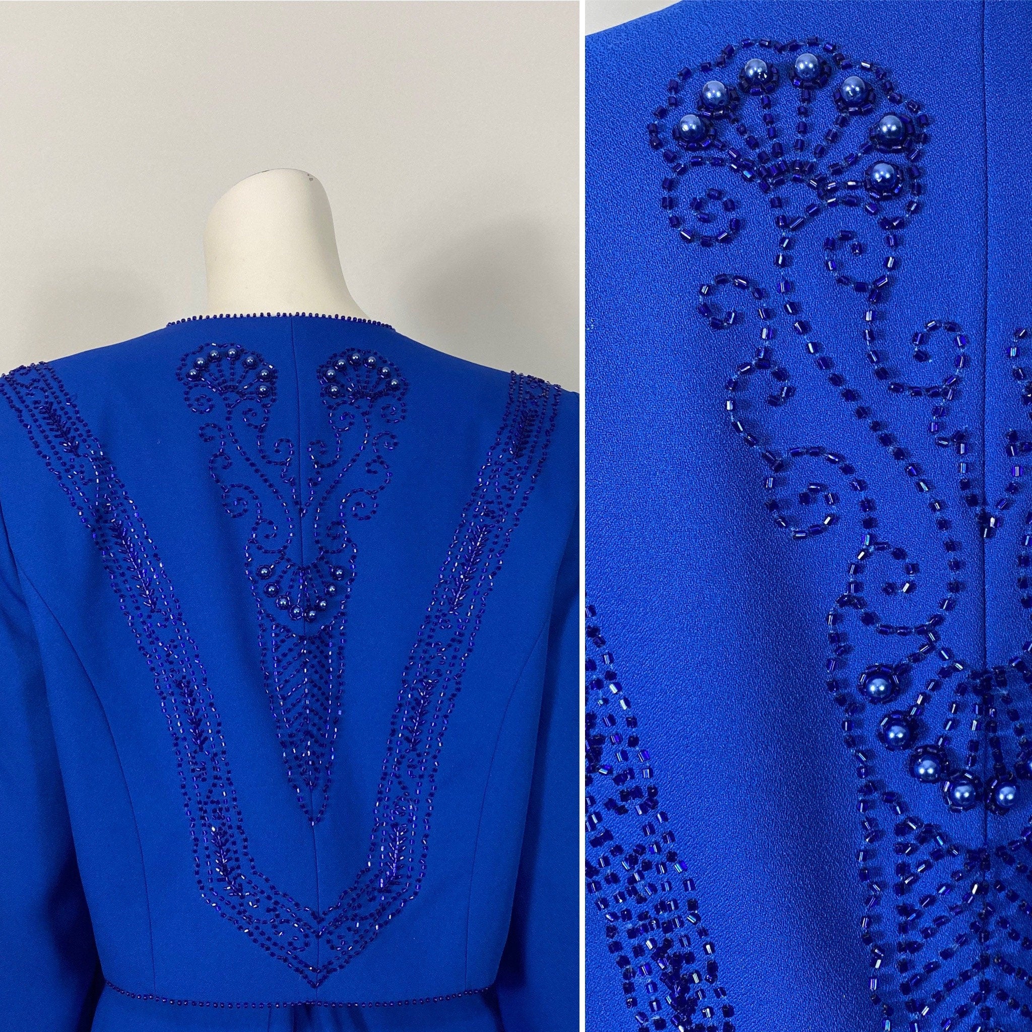 Spaghetti Straps Royal Blue Formal Dress Jacket Beaded Sweetheart Gown Versatile Mother of the Bride Dress With Slit