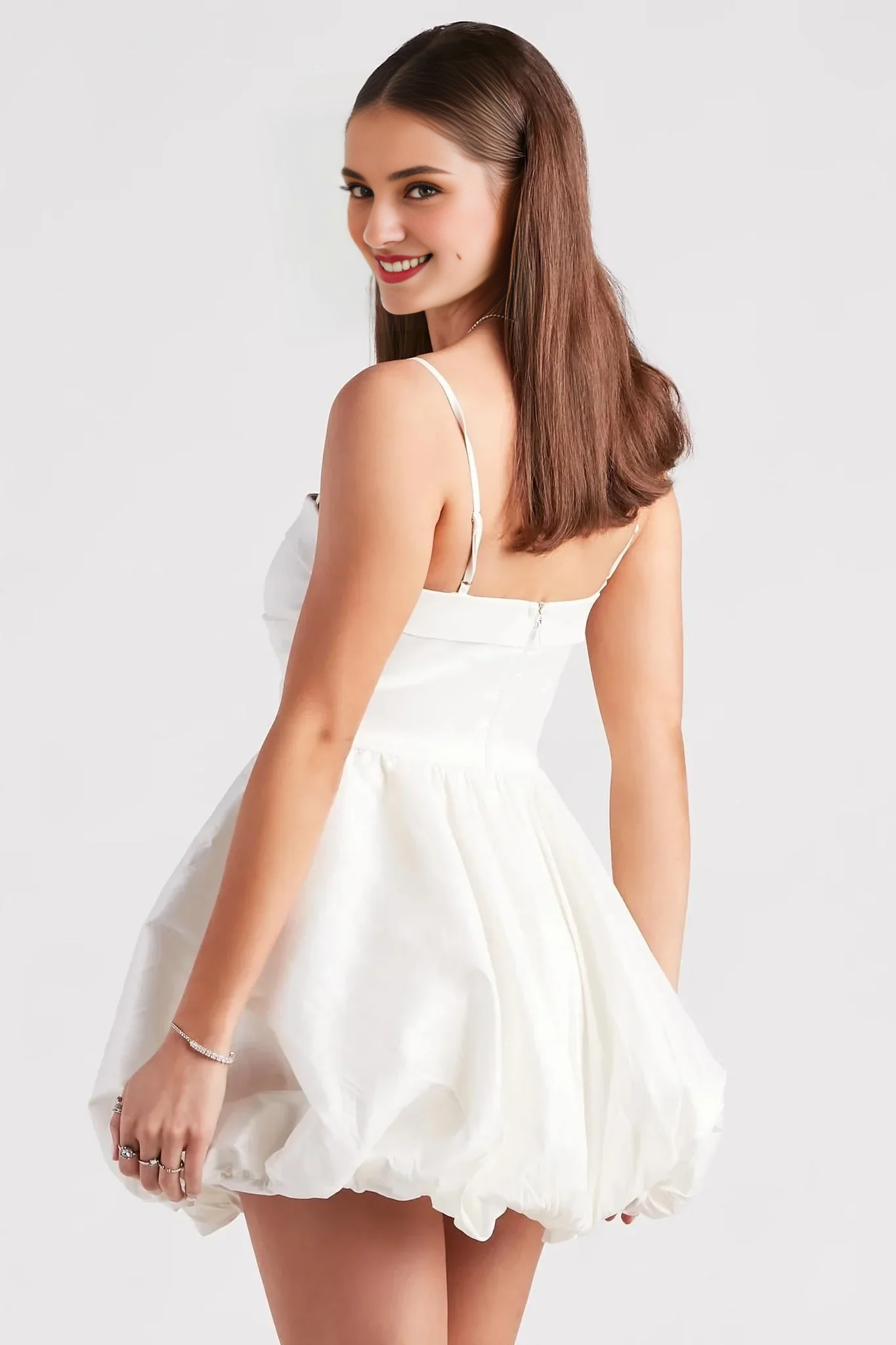 Spaghetti Straps Sleeveless Off Shoulder Short Homecoming Dress