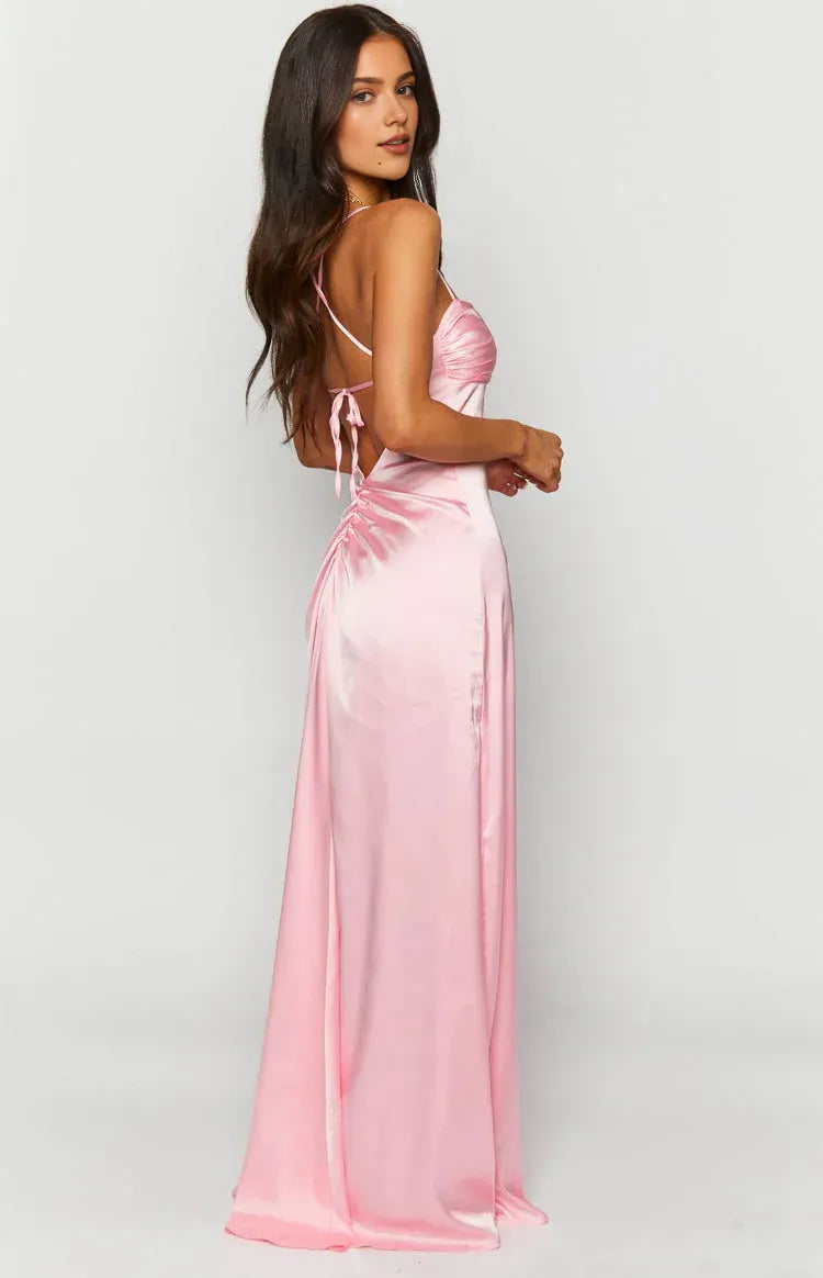 Spaghetti Straps Square Neck Long Graduation Party Dresses Backless Sleeveless Pleats Affordable Strapless Prom Dresses