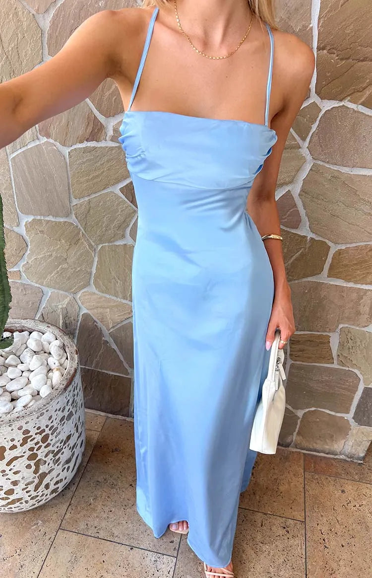 Spaghetti Straps Square Neck Long Graduation Party Dresses Backless Sleeveless Pleats Affordable Strapless Prom Dresses