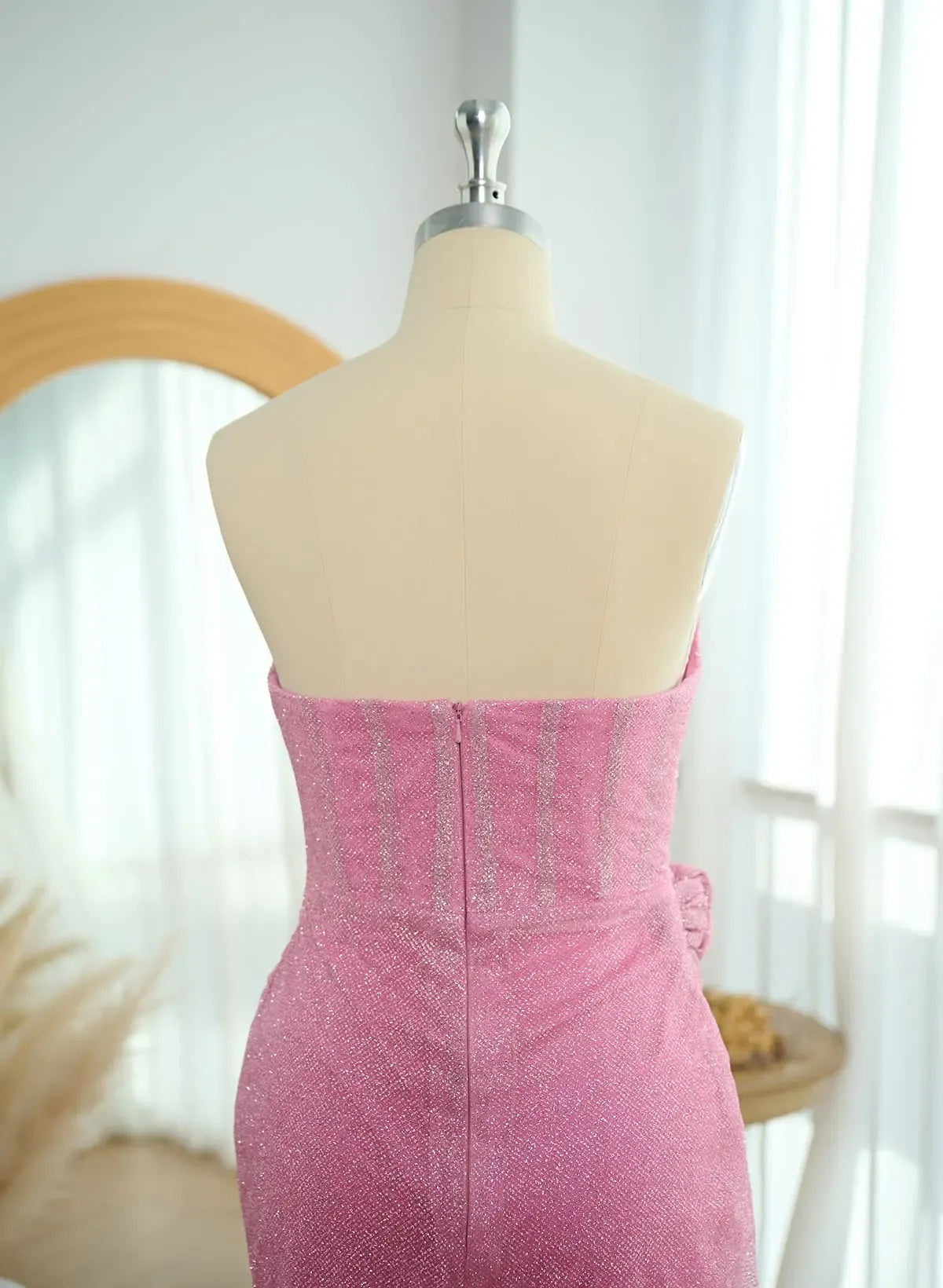 Sparkle Off-The-Shoulder Sleeveless Mermaid Split Sequined Floor-Length Evening Dress