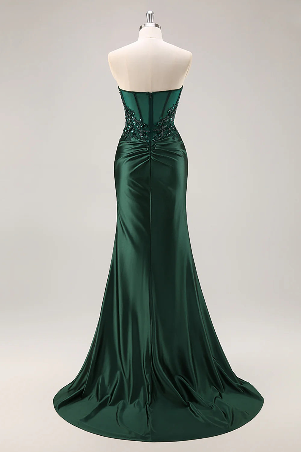 Sparkly Mermaid/Trumpet Corset Sleeveless Satin Sweep Train Prom Dress