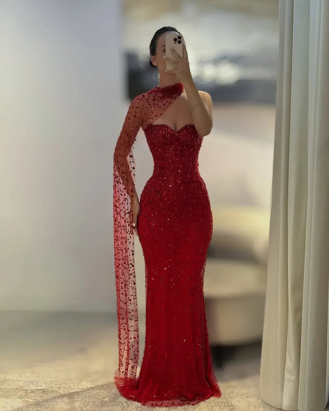 Sparkly Off the Shoulder Sleeveless Mermaid Crystal Tulle Sweep Train Prom Dress
