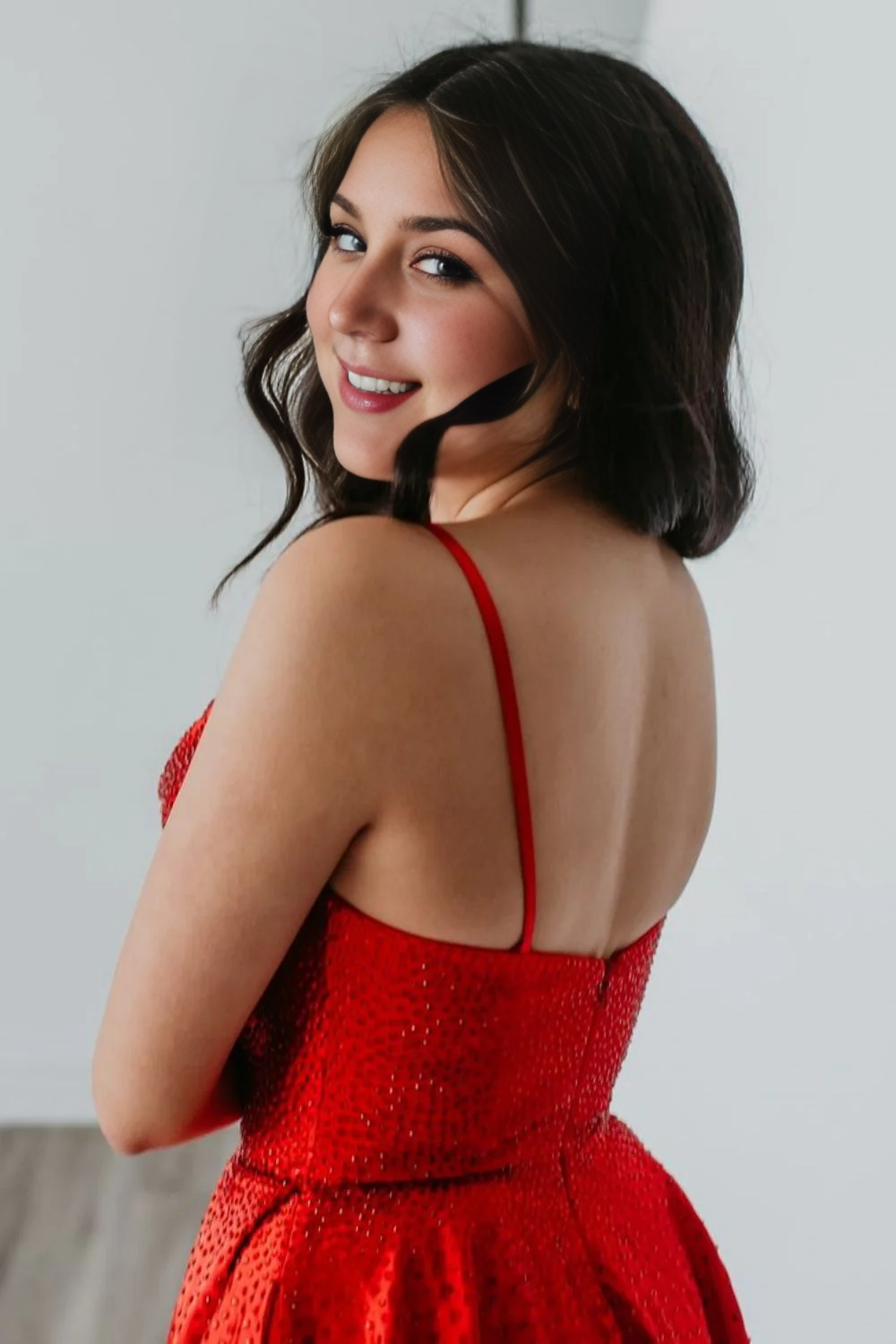 Sparkly Backless A-Line Spaghetti Straps Short Beaded Homecoming Dress