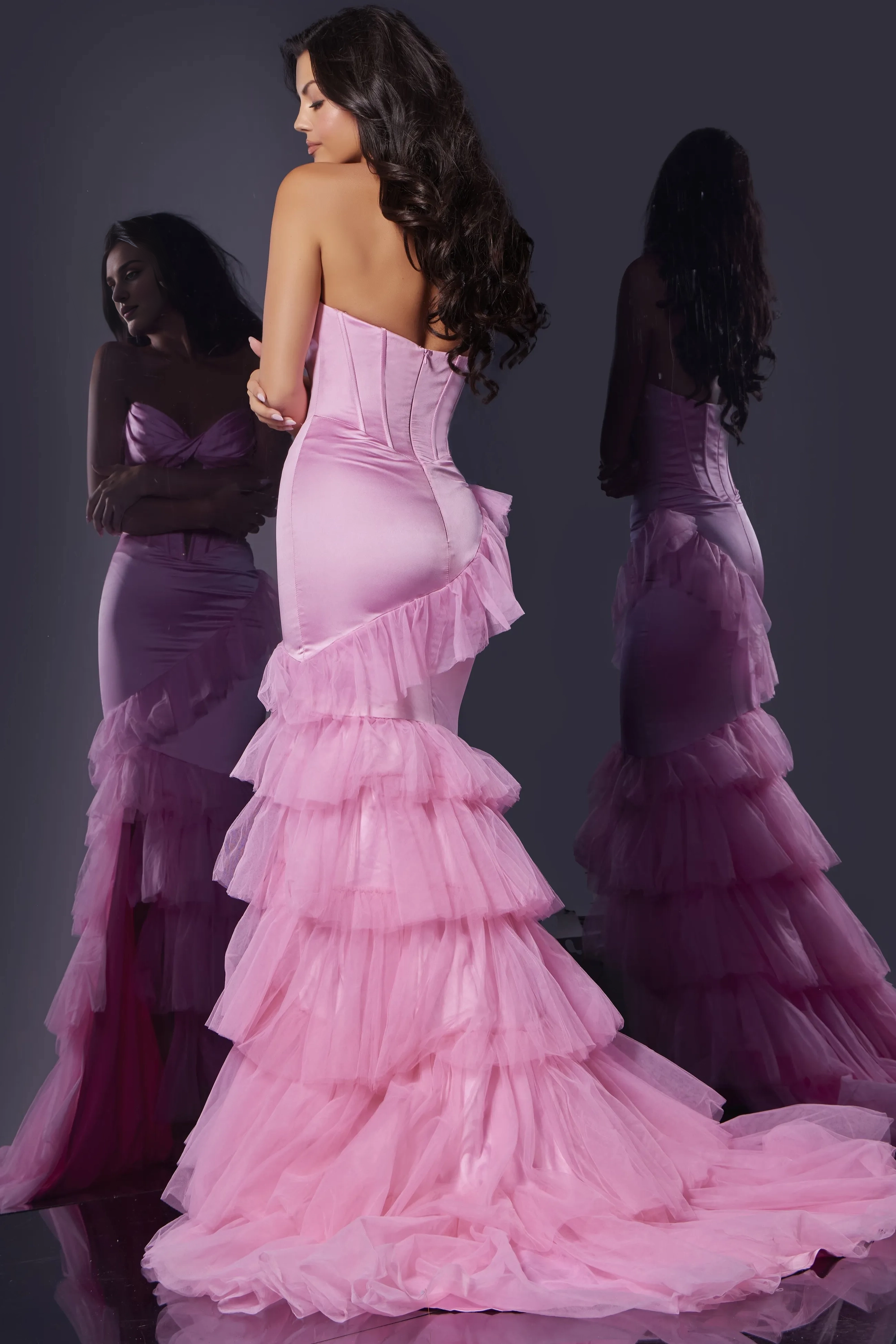 Weitese Dress Sweetheart Strapless Ruffle Tiered Back Zipper Gown Prom Dress/Formal Wear Dresses