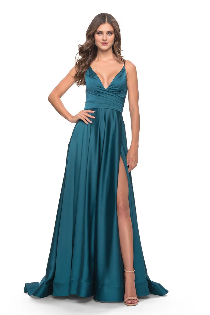 Stores With Prom Dresses A-line Spaghetti Straps V Neck Floor Length Zipper Back Prom Dress Formal Women's Dresses