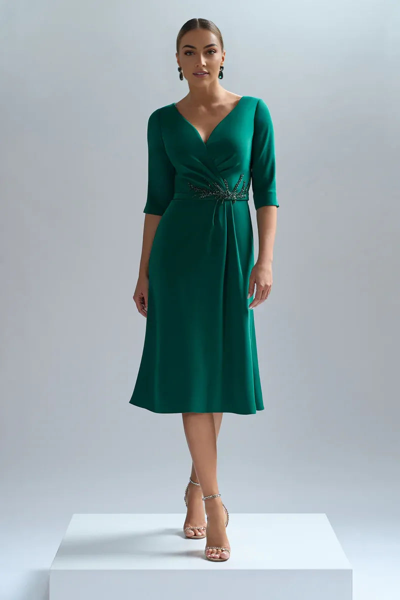 Stores With Prom Dresses Lace With Embroidery V Neck Short Sleeves Tea-length Cocktail Dress Prom Dress Formal Gown Formal Wear Dresses