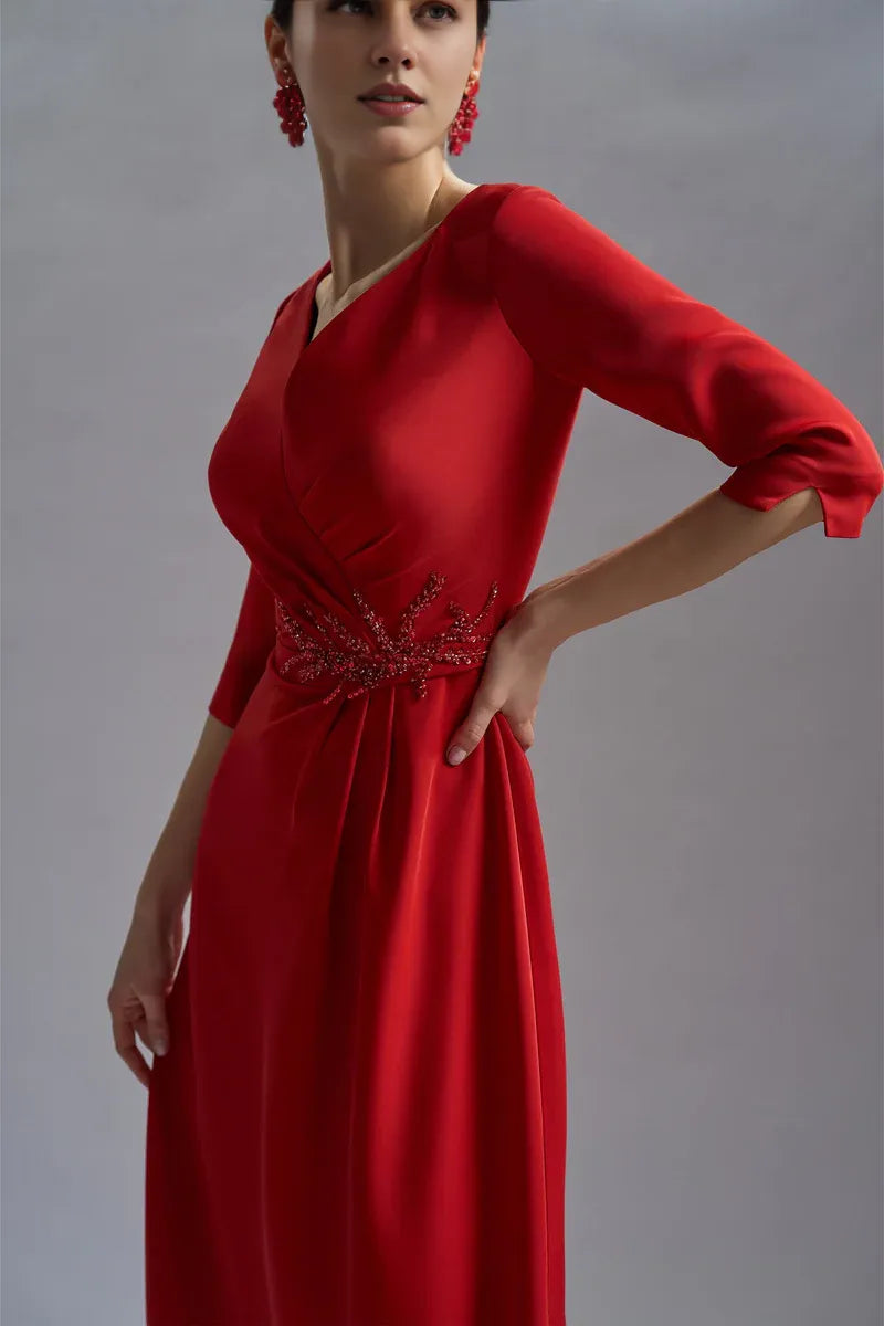 Stores With Prom Dresses Lace With Embroidery V Neck Short Sleeves Tea-length Cocktail Dress Prom Dress Formal Gown Formal Wear Dresses