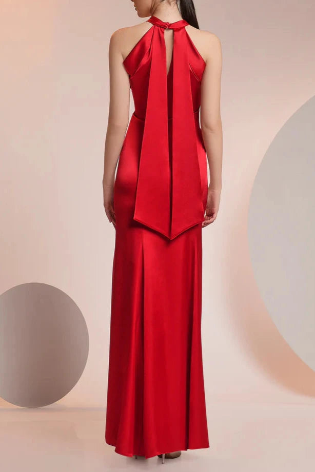 Stores With Prom Dresses Off Shoulder Long Mermaid Dress Made Of Satin Sleeveless Halter Formal Wear Dresses