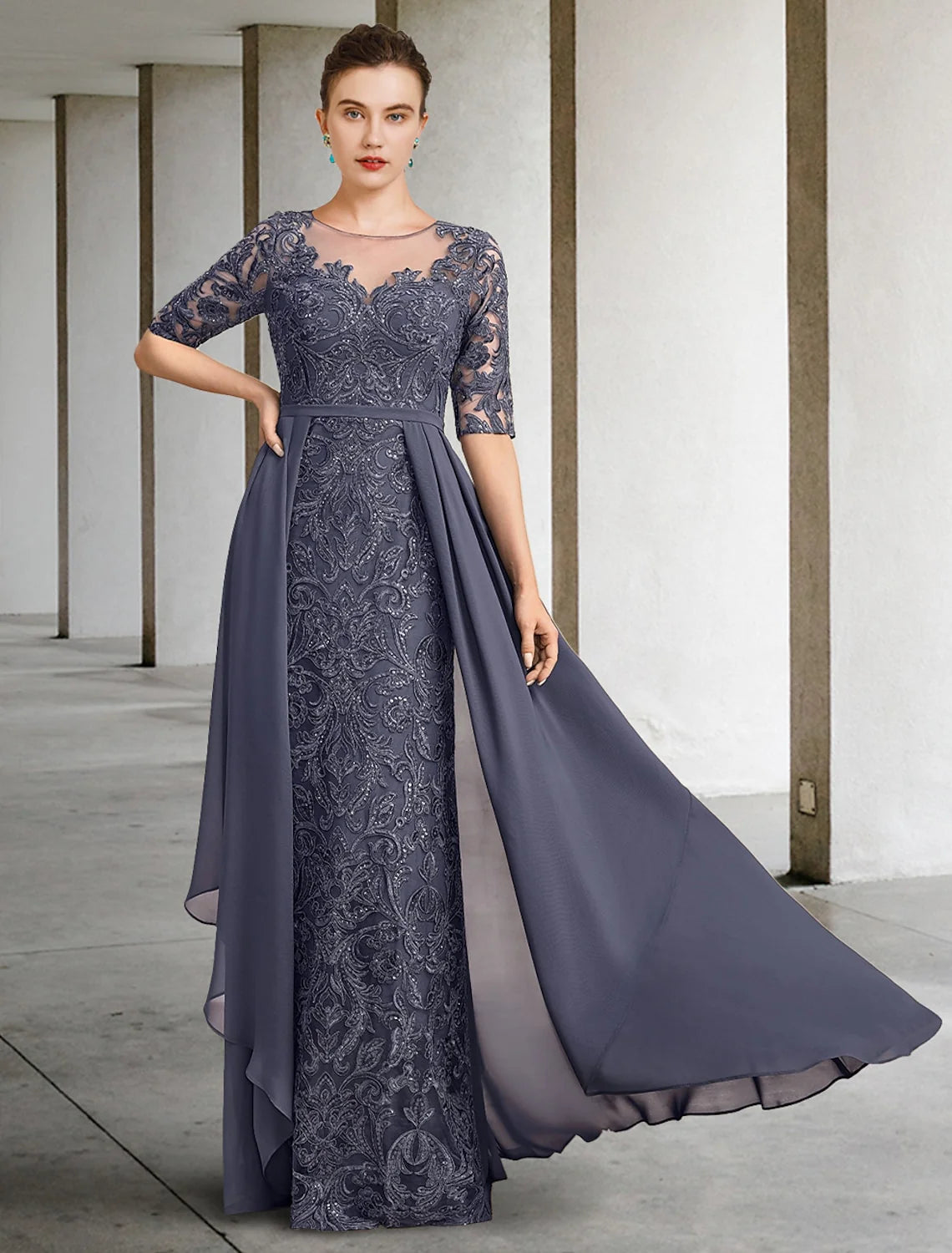 A-Line Scoop Floor-Length Mother Of The Bride Dresses