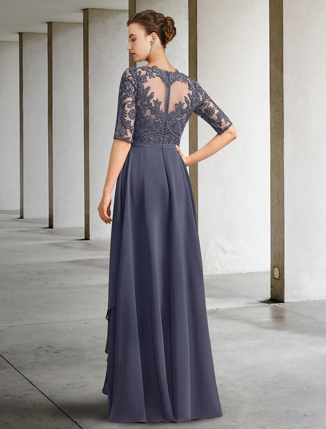 A-Line Scoop Floor-Length Mother Of The Bride Dresses