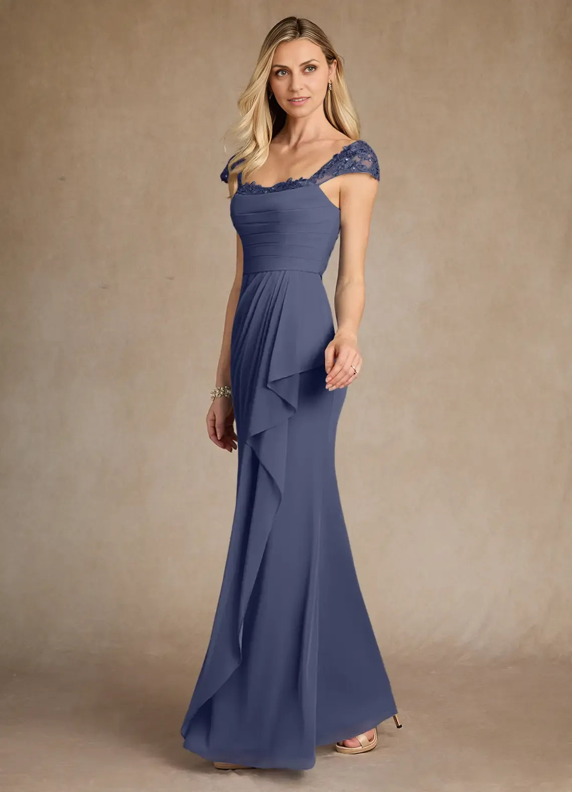 Weitese Dress Stormy Sweetheart Sheath Lace Mother Of The Bride Evening Dress Fashion Cape Sleeve Back Zip Mother Of The Groom Dresses