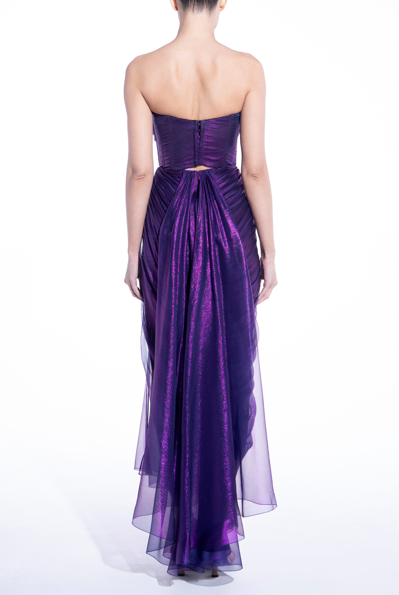 Weitese Prom Dress In Store Strapless A-line Midnight Orchid Sleeveless Evening Dress Strapless Backless Pleated With Slit Dresses Evening Wear