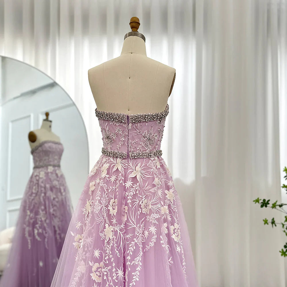 Weitese Formal Women's Dresses Olive Green Elegant Strapless Evening Dress Formal Prom Gowns with Beading Prom Clothing