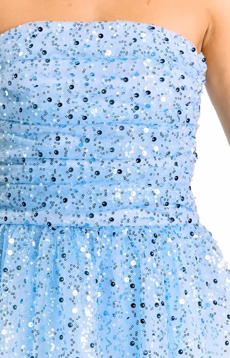 Strapless Sleeveless Sequin Trendy A-Line Knee-Length Homecoming Party Dresses Unique Backless Party Dresses No Slit