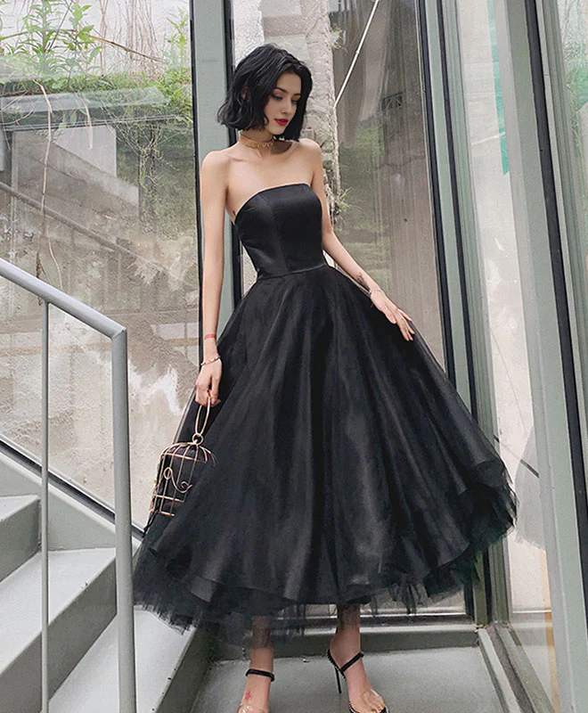 Robe de bal bustier en tulle longueur thé