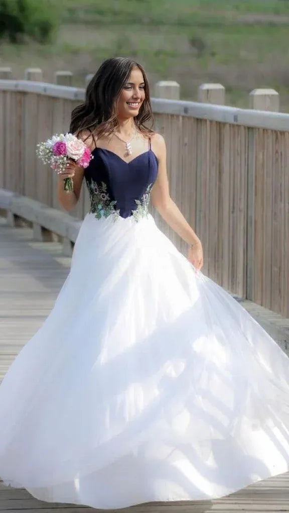 Robes de soirée formelles Weitese pour femmes, robe princesse trapèze à bretelles en tulle, robe de bal longue 