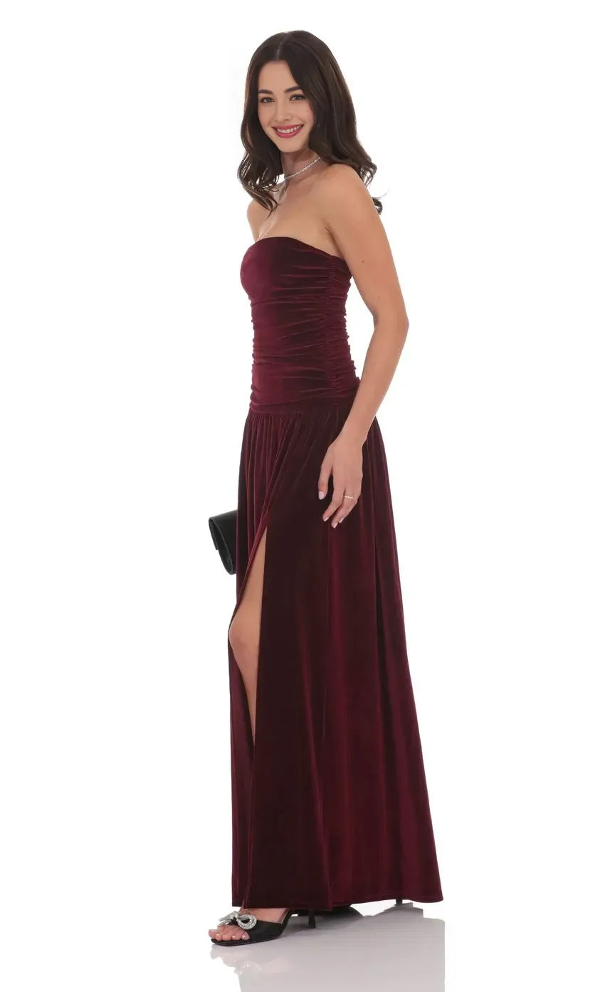 Stunner A-Line/Princess Strapless Neck Sleeveless Zipper Up Floor-Length Prom Dress