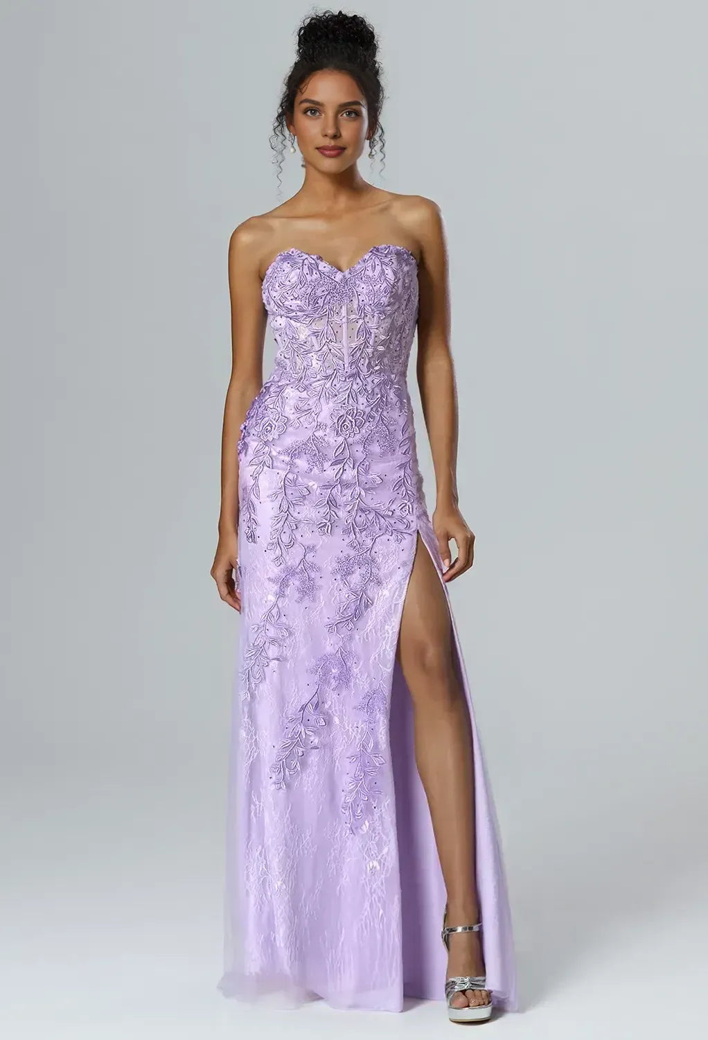 Stunning Mermaid Sweetheart Neck Sleeveless Pleated Lace Floor Length Prom Dress