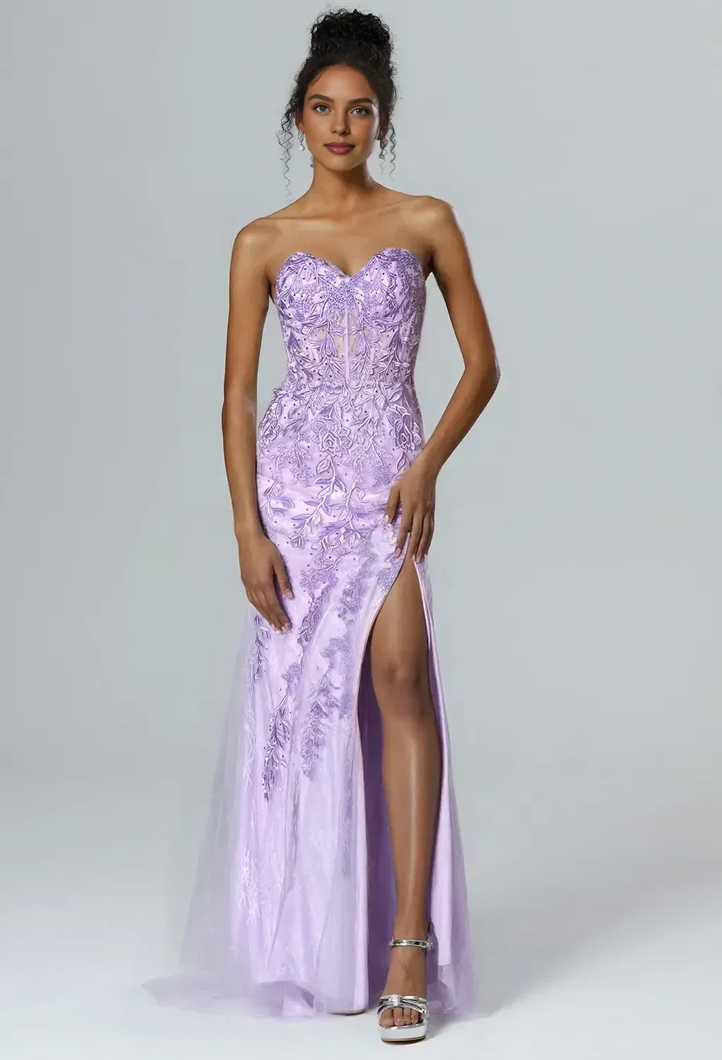 Stunning Mermaid Sweetheart Neck Sleeveless Pleated Lace Floor Length Prom Dress