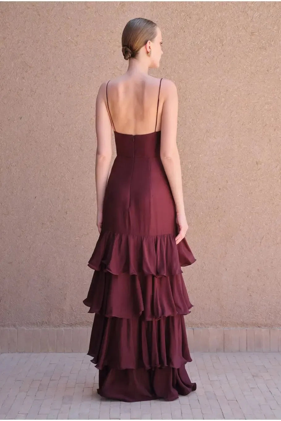 Stylish Spaghetti Straps Sleeveless Mermaid Layered Floor-Length Party Dress