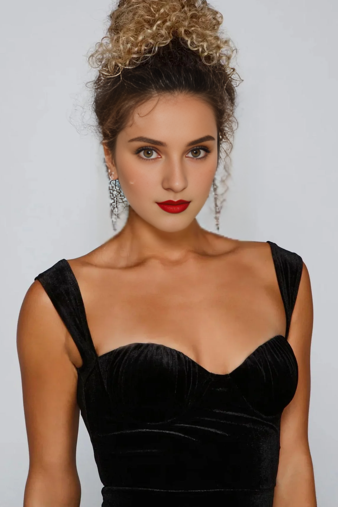 Vestido de noche mini de terciopelo con escote cuadrado y sin mangas 