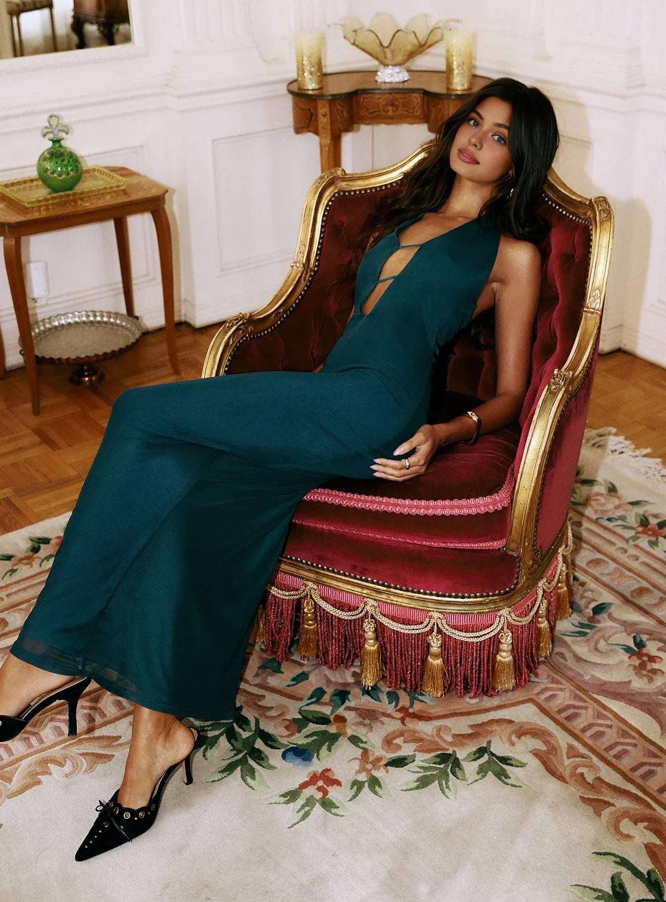 Halter Neck Cutout Backless Discount Floor Length Prom Dresses