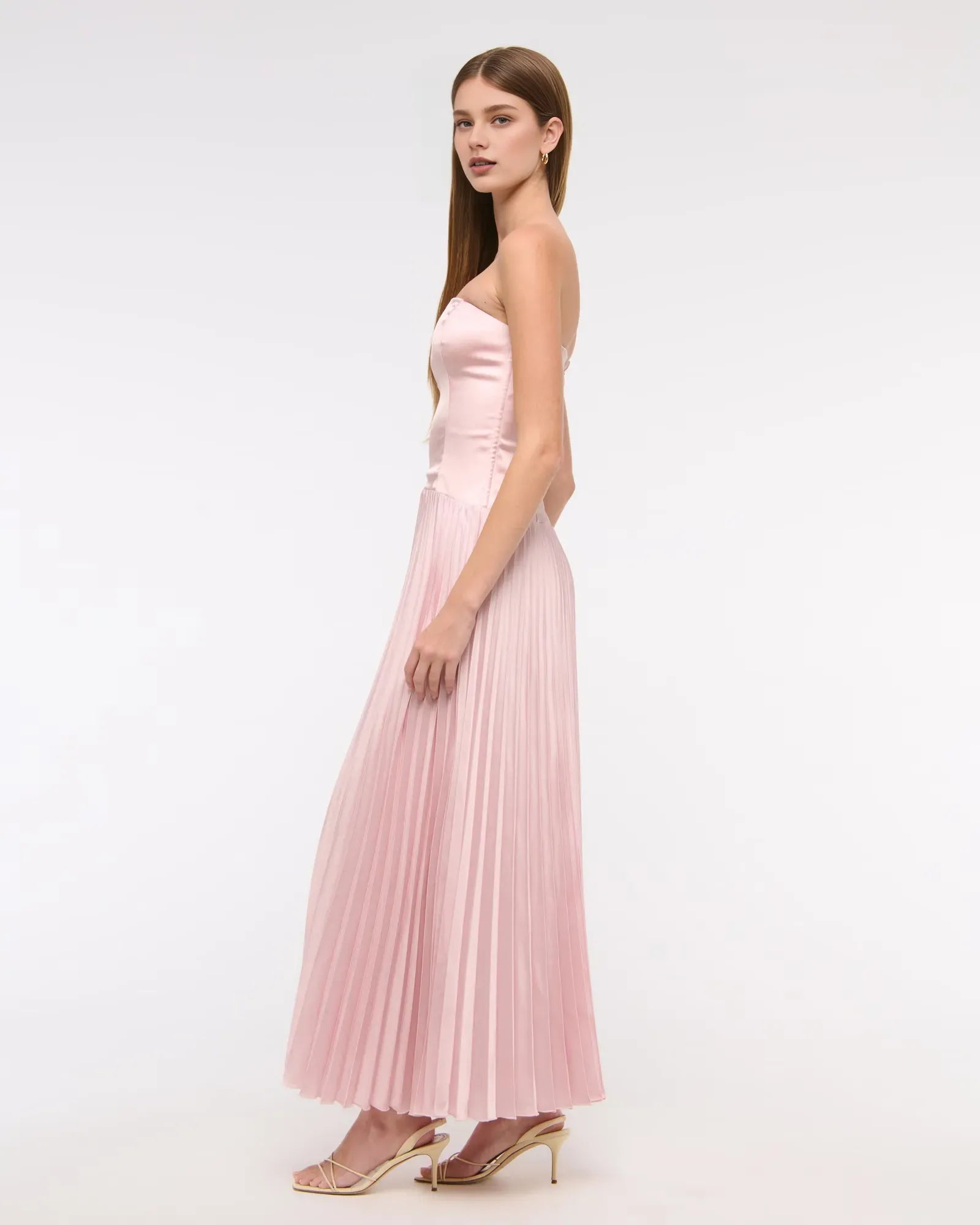 Trendy A-Line/Princess Strapless Sleeveless Zipper Up Ankle-Length Prom Dress