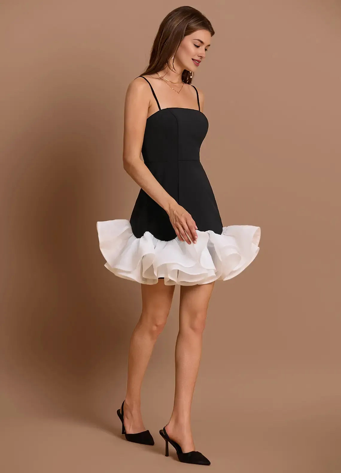Trendy A-Line Spaghetti Straps Sleeveless Backless Short-Mini Evening Dress