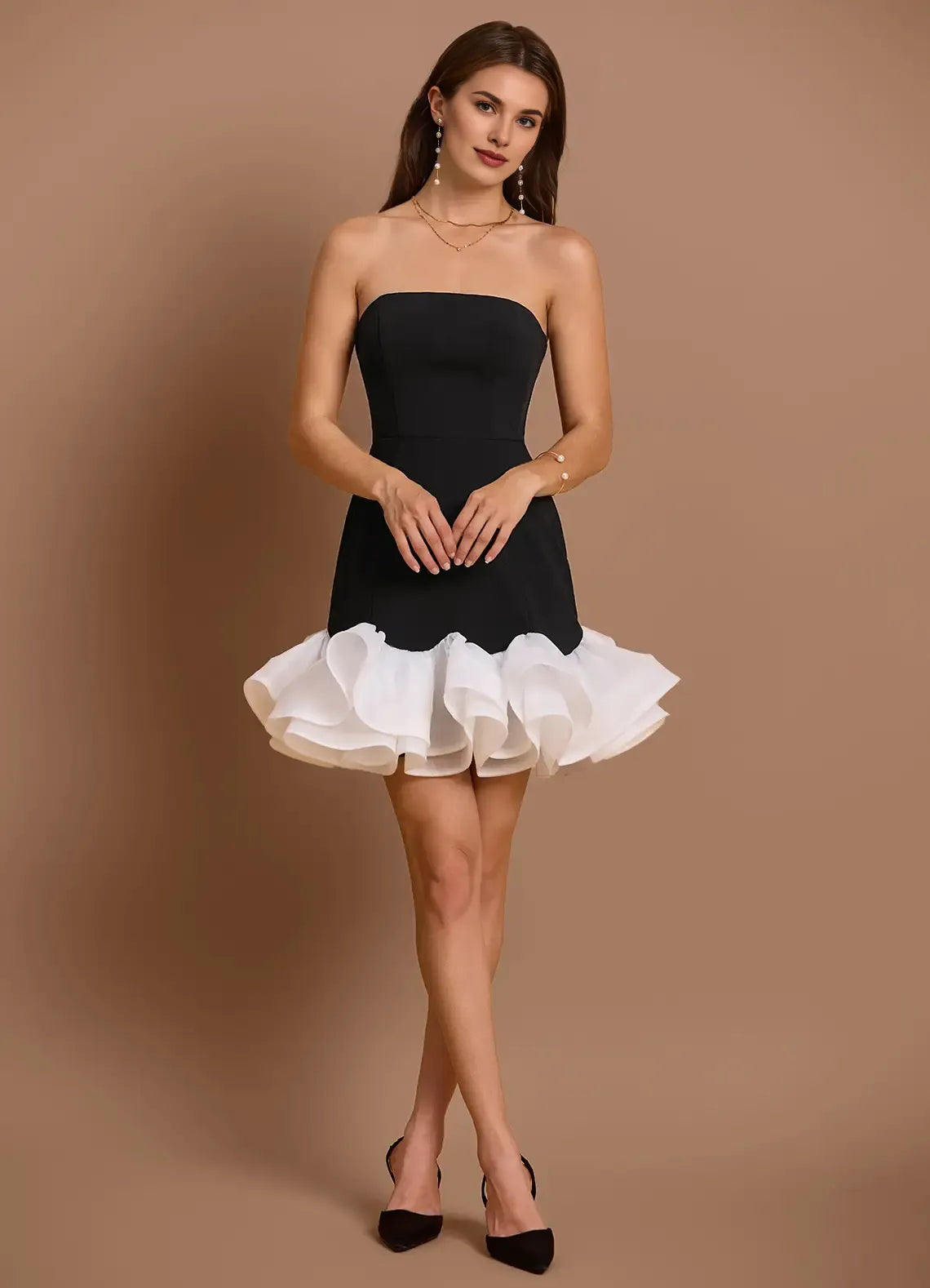 Trendy A-Line Spaghetti Straps Sleeveless Backless Short-Mini Evening Dress