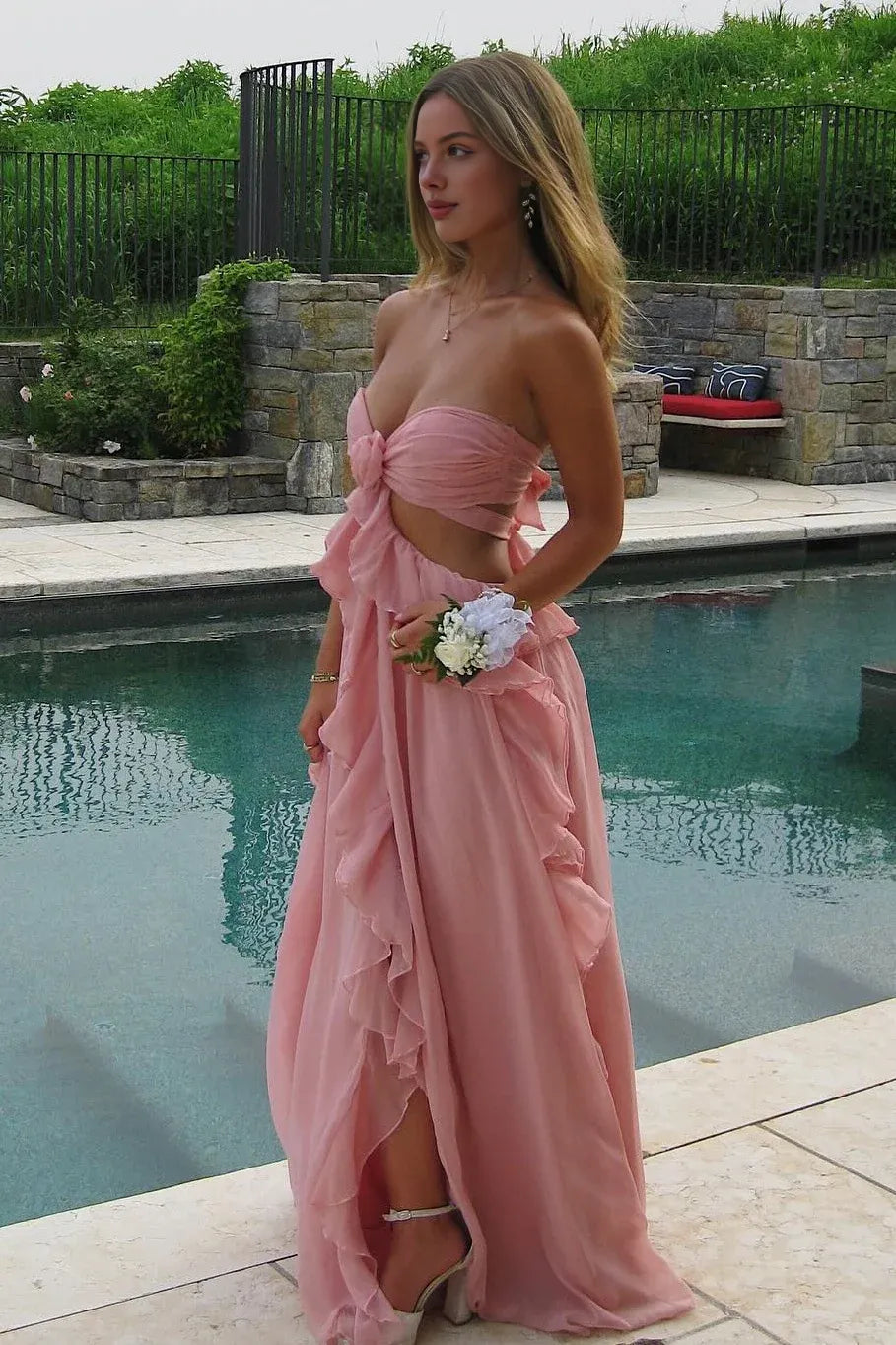 Stylish A Line Sweetheart Neck Sleeveless Lace Up Sweep/Brush Train Prom Dress